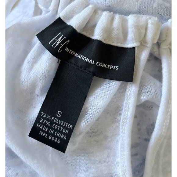 INC Womens Size Small Sheer Floral Print Sequined Keyhole Neck Tank Top Shirt - Picture 7 of 7